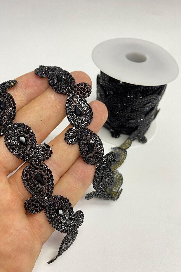 Şal Desen Ütüyle Yapışan Şerit Taş Aplik - 2