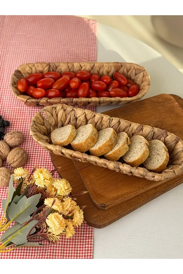 2 ADET Hasır Kahvaltılık Ekmek sepeti - 3