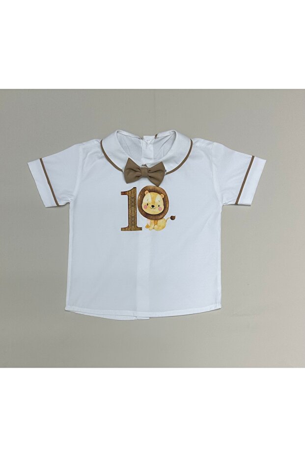 Lion Concept Brown Bow Tie Shirt - Ribbed