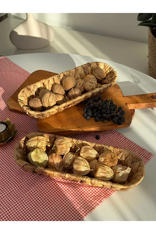 2 ADET Hasır Kahvaltılık Ekmek sepeti - 5