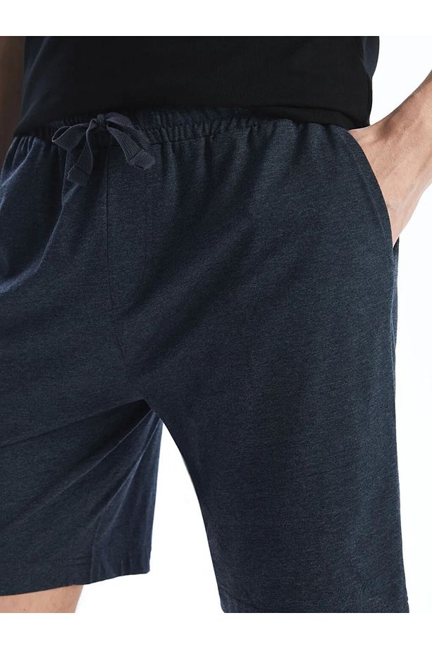 Lacivert Slim Fit Erkek Pijama Alt Şort - 3
