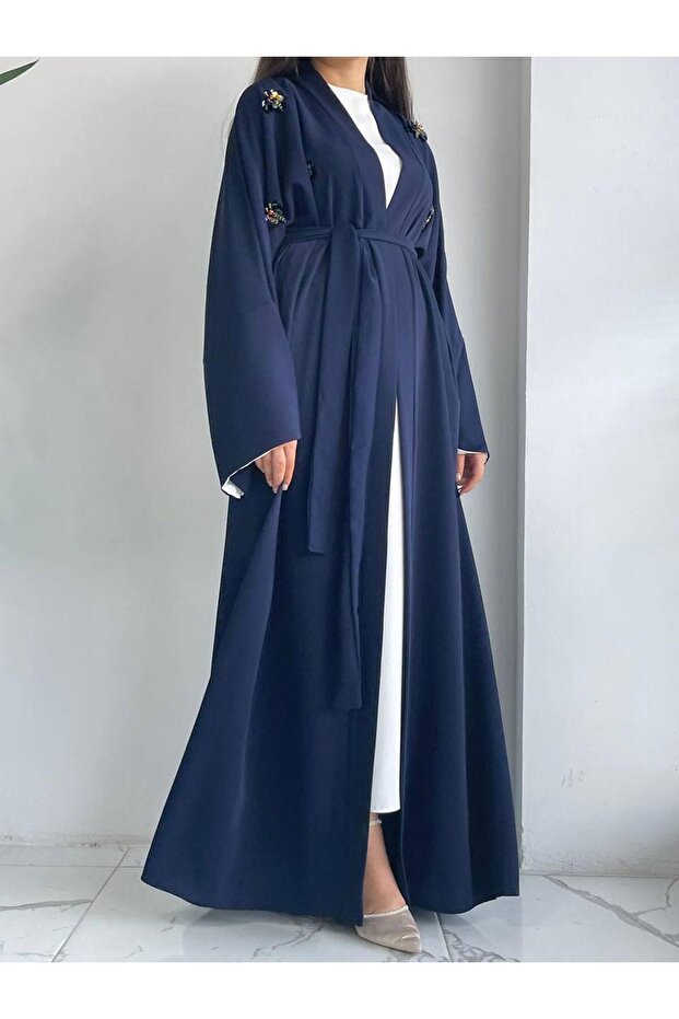 Lacivert Ebrar Abaya - 4