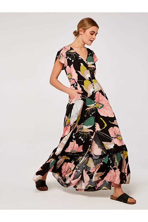 Maxikleid mit Blumenmuster - 4