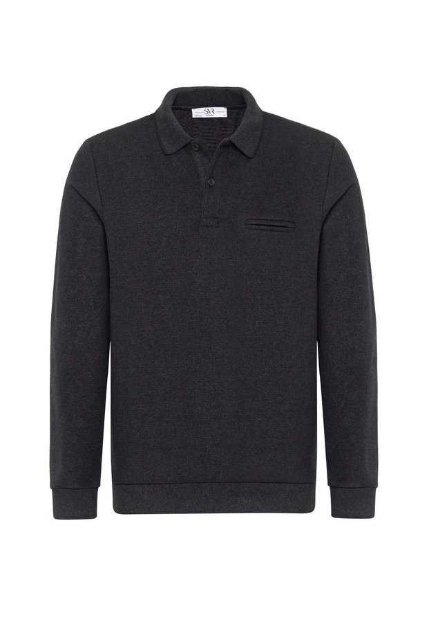 Polo Yaka Regular Kalıp Desenli Triko