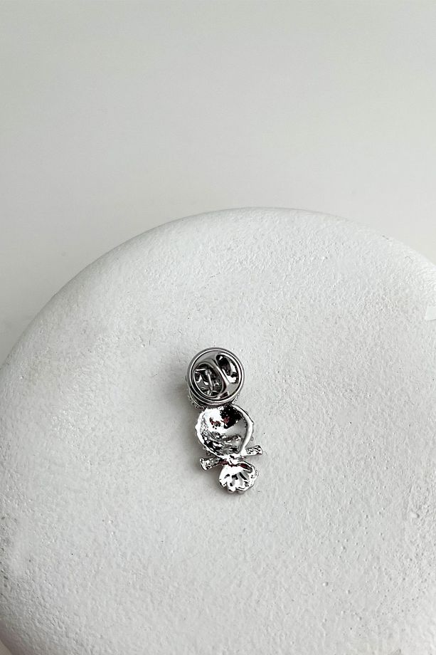 Rodyum Baykuş Yaka Broşu (2CM) - 4