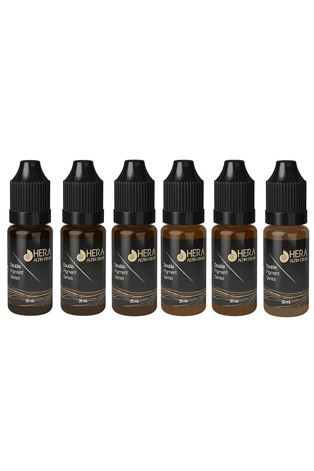 6 ADET 20 ML TÜM RENKLER KALICI MAKYAJ VE MİCROBLADİNG BOYASI - 1