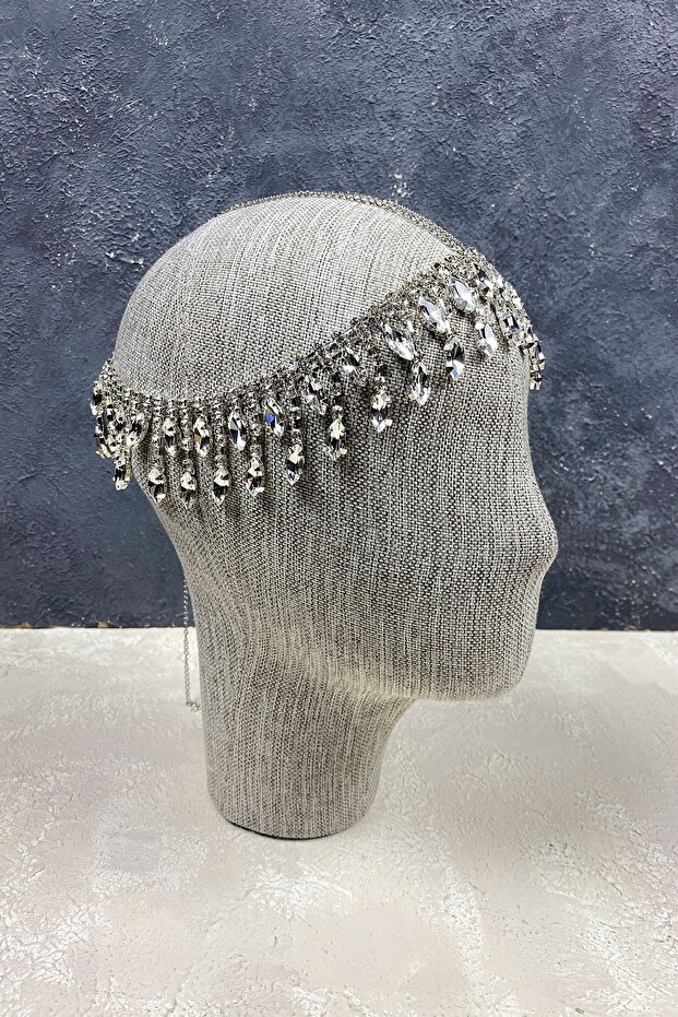 Hanging Jewelled Design Frontlet Bridal Hair Accessory