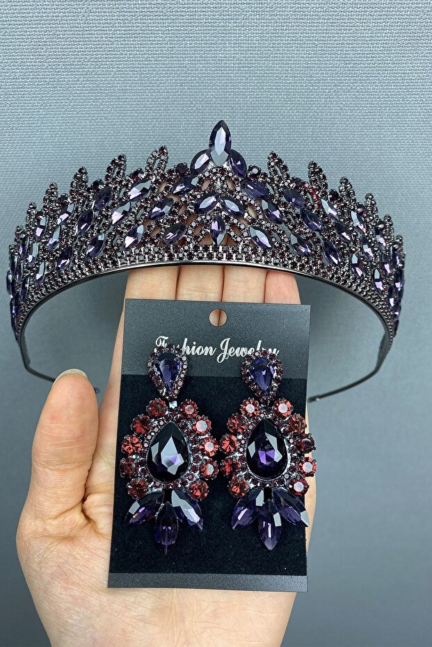 Mia Bridal Henna Crown and Earring Set