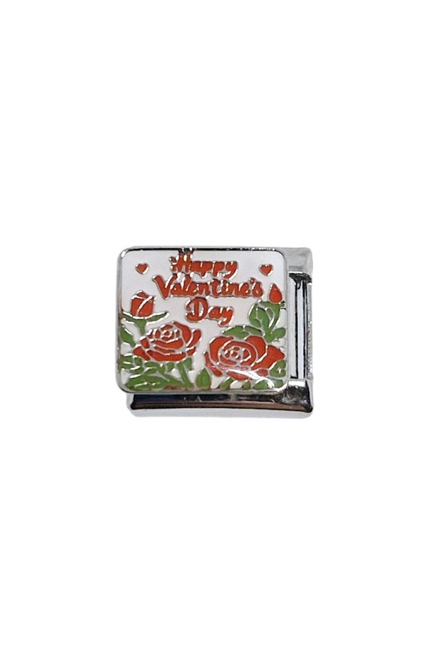 Valentine's Day Steel Italian Charm Bracelet Charm