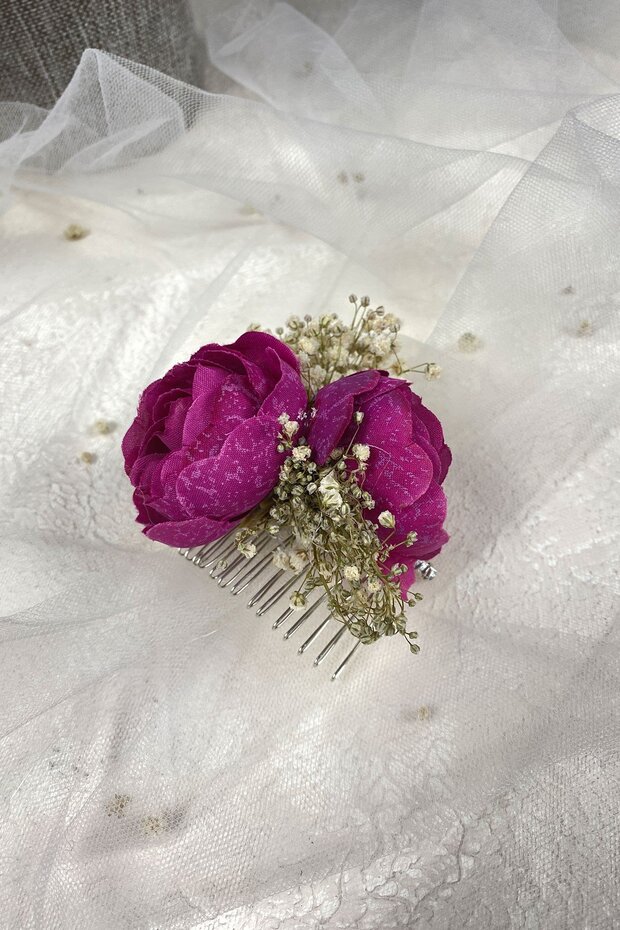 Peony Floral Cipsolu Comb Hair Clip