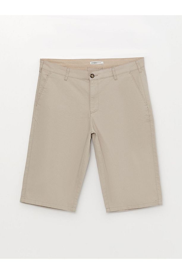 LCWAIKIKI Basic Standart Kalıp Gabardin Erkek Bermuda Şort - 5