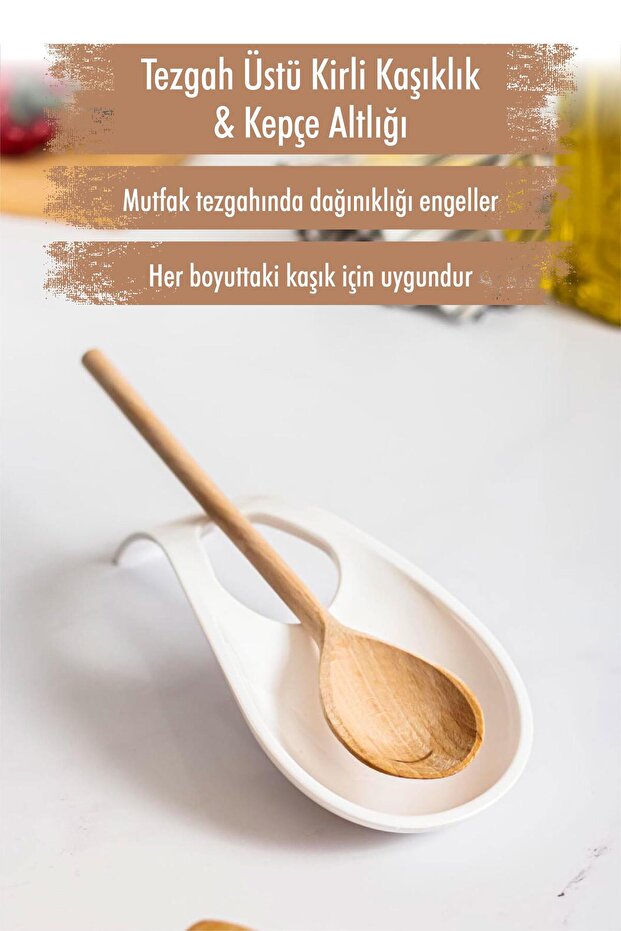 Acrylic White Countertop Dirty Spoon Holder & Ladle Base
