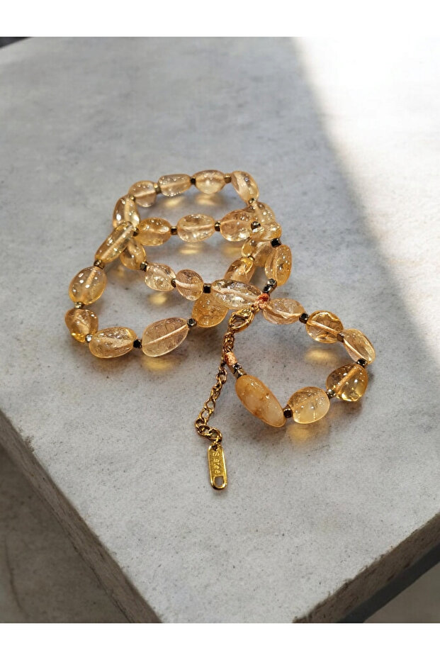 Sitrin Doğal Taş Kolye - 1