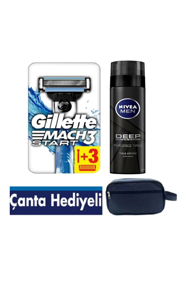 Mach3 Start makine +3 Yedek+ 200ML Deep Dimension Jel+Çanta - 1