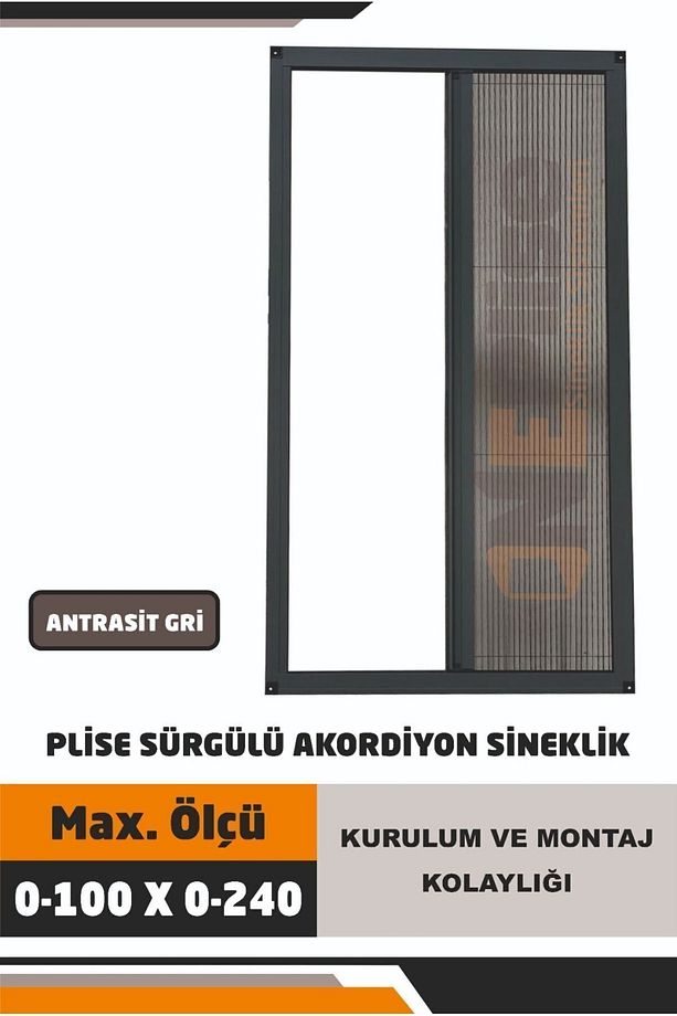 Plise Pileli Sürgülü Kapı Sinekliği ( Demir Kapı,pimapen Kapı)kapı Için Sineklik (0-100 X 0-240) - 3