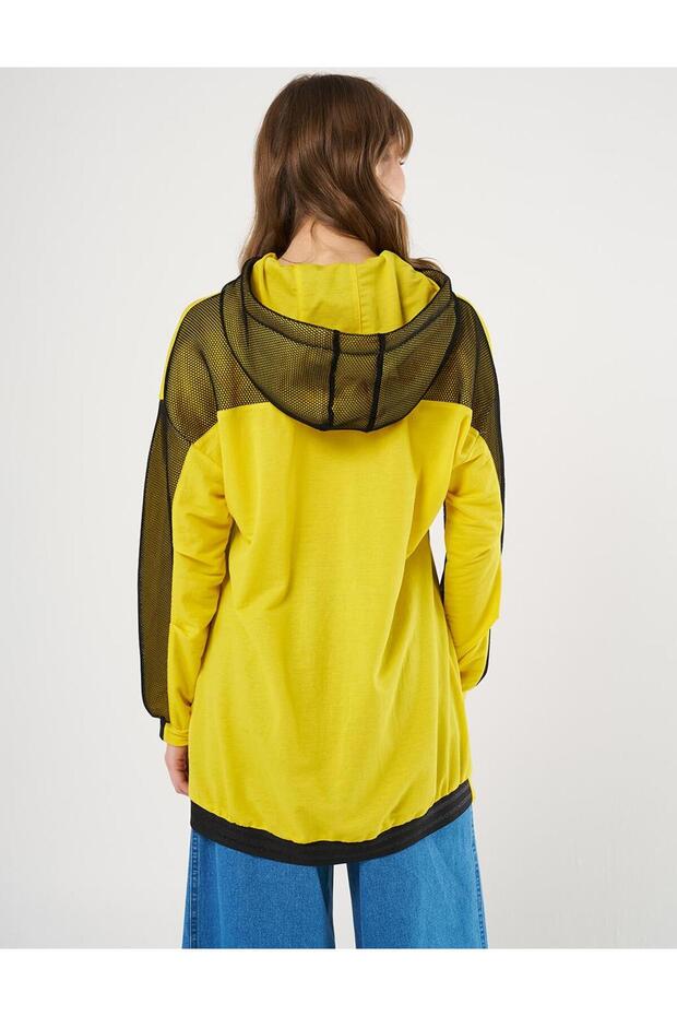 File Garnili Sweatshirt Sarı - 5