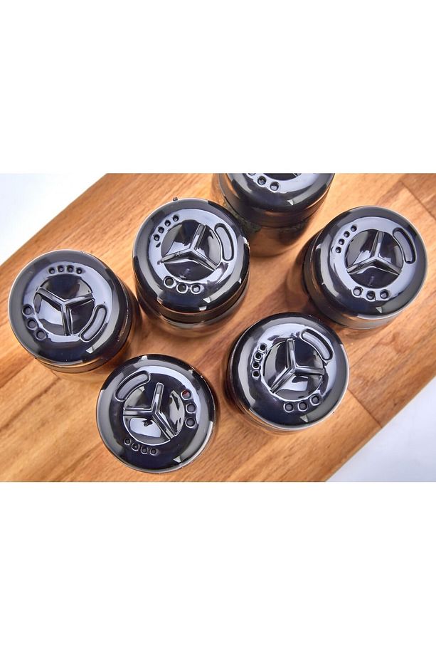 JPR-00101 245 ML Black 6 Adet Cam Kavanoz Tuzluk Biberlik Baharatlık Seti Baharat Takımı - 2