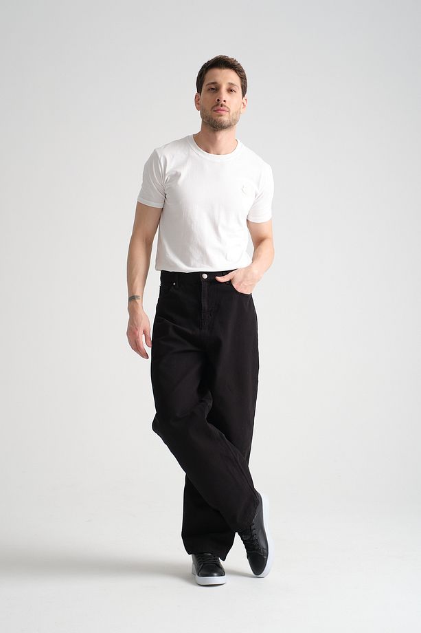 Canvas Pamuk Baggy Pantolon - 2