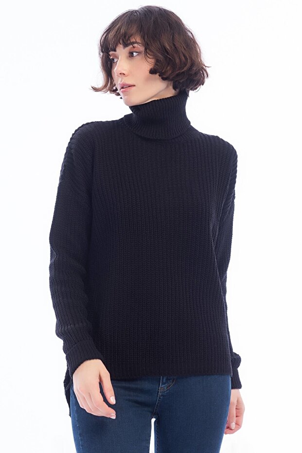 8430001 Knitwear Thessaloniki Turtleneck Sweater Black