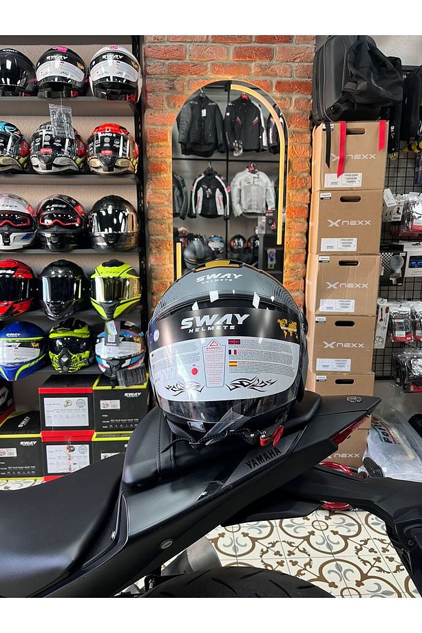 SW 715 GEMINI SİYAH GRİ Yarım Kask - 3