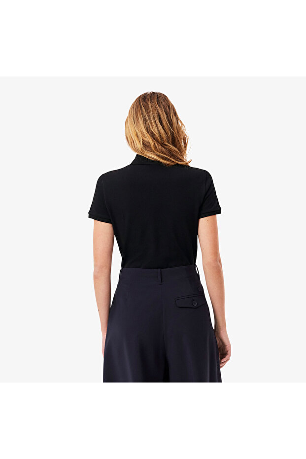L.12.D Kadın Slim Fit Siyah Polo - 3