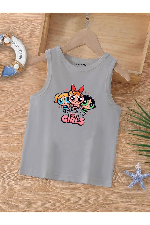 Cartoon Character Printed Sleeveless Children's T-Shirt