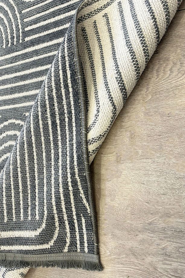 Şönil Kilim İskandinav Desenli Modern Yumuşak Dekoratif Kolay Temizlenebilir Salon Antre Halısı - 4