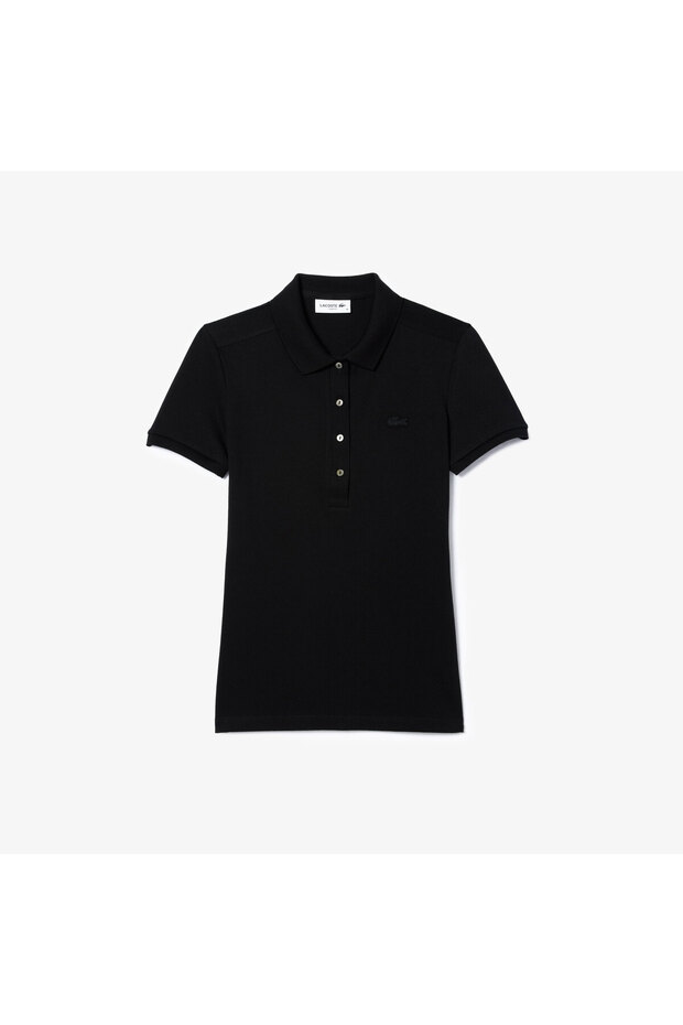 L.12.D Kadın Slim Fit Siyah Polo - 4