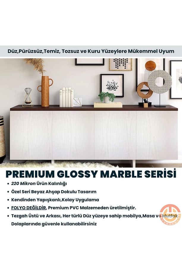60cm×100cm Kendinden Yapışkanlı Ahşap Görünümlü Kaplama Kağıdı Mutfak Dolap Masa Duvar - 4