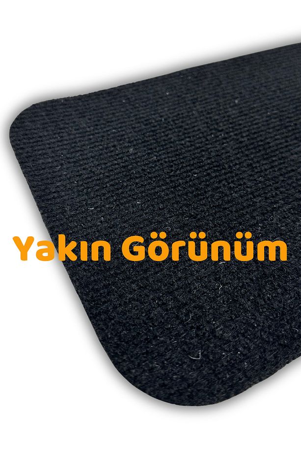 Merdiven Halısı Basamak Halısı Keçe Kaymaz Taban Yapışkanlı Halıfleks Siyah 1li 20x75 Cm - 3
