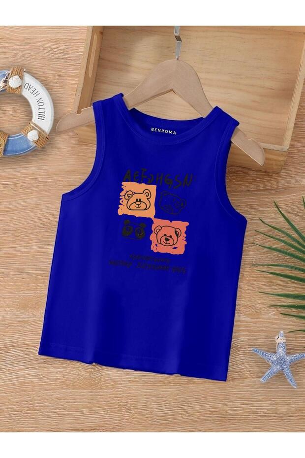 Cartoon Character Printed Sleeveless Children's T-Shirt