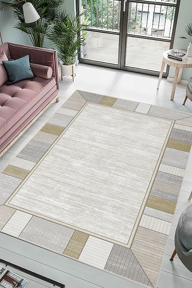Dijital Baskılı Modern Kaymaz Taban Yıkanabilir Leke Tutmaz Salon Halısı Mutfak Halısı Yolluk - 2