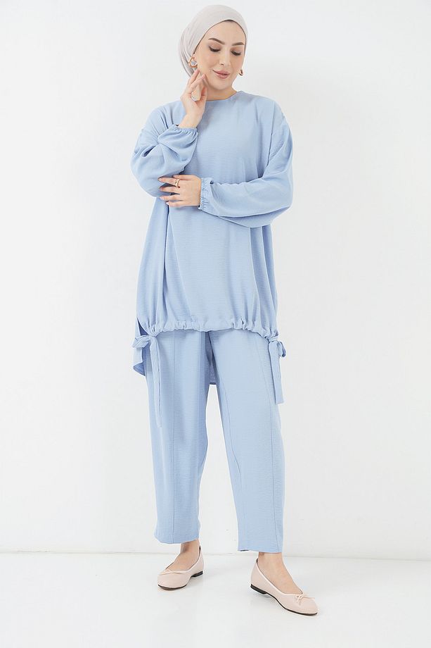 6682 Tunik Pantolon İkili Takım - Mavi - 4