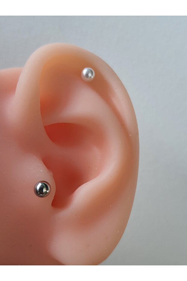 Çelik Inci Top Uçlu Tragus Helix Kıkırdak Piercing Tek Adet - 2