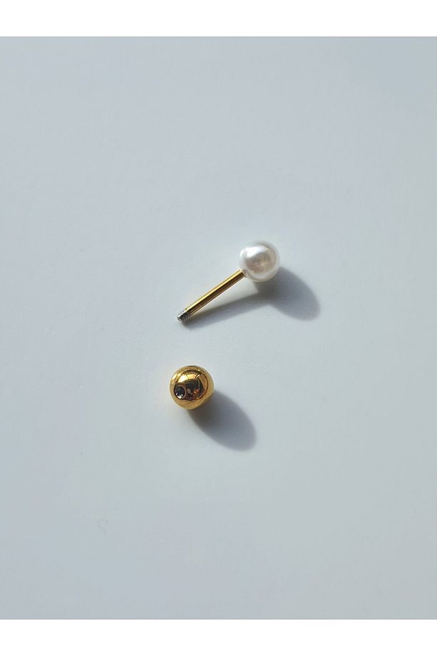 İnci Top Uçlu Çelik Tragus Helix Kıkırdak Piercing Tek Adet - 6