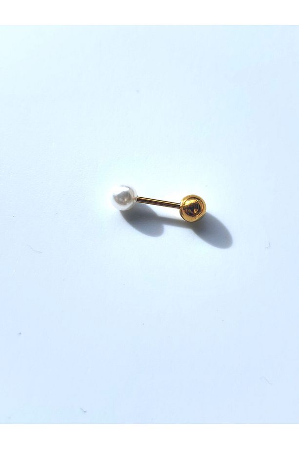 İnci Top Uçlu Çelik Tragus Helix Kıkırdak Piercing Tek Adet - 4