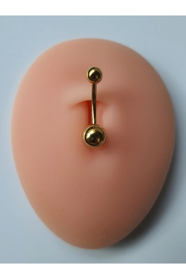 Düz Model Çelik  Göbek Piercing - 4