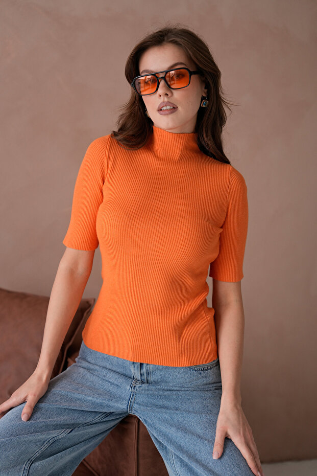 Women's Crew Neck Short Sleeve Basic Knitwear Blouse
