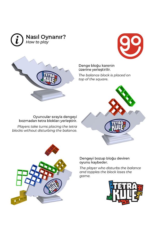 Tetra Kule Denge Oyuncağı Eğitici Kutu Oyuncak Tetris Kule Tetra Tower - 3