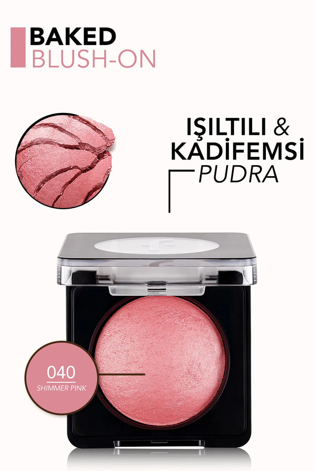 Yoğun Pigmentli Işıltılı Allık (Pembe) - Baked Blush-On - 040 - 8690604133406 - 6