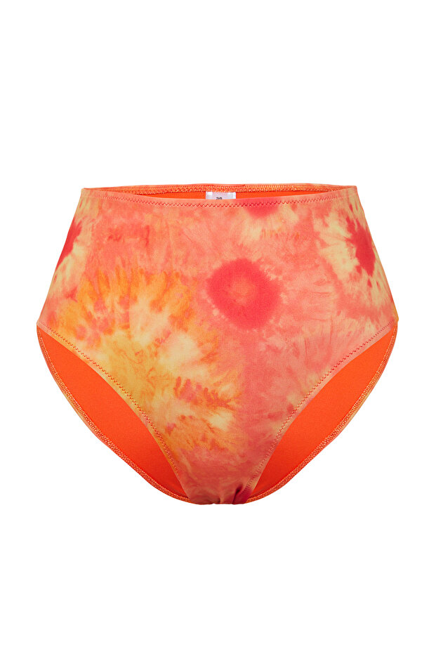 Batik Desenli Hipster Yüksek Bel Bikini Altı TBESS21BA0057 - 5