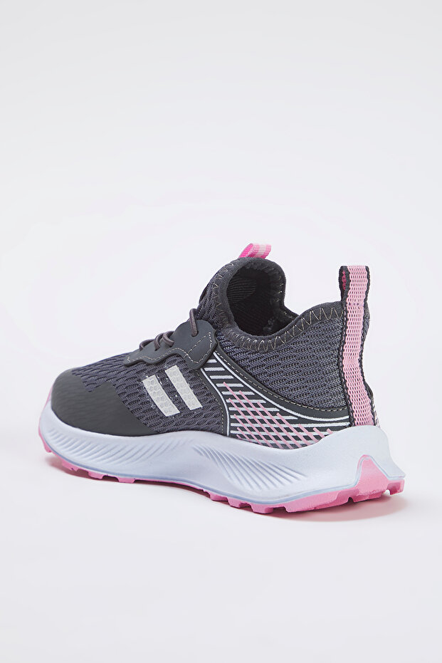 Gri Bağcıklı Pembe Hafif Taban Büyük/Küçük Kız Çocuk Kids Spor Ayakkabı TAKSS25SN00027 - 5