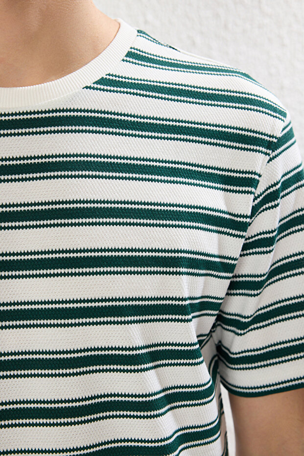 Çok Renkli Regular/Normal Kesim Dokulu T-Shirt TMNSS25TS00041 - 6