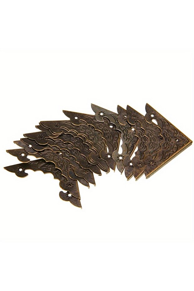 20pcs 20PCS Antique Jewelry Box Corner Foot Wooden Case Corner Protector Bronze Tone Flower Pattern