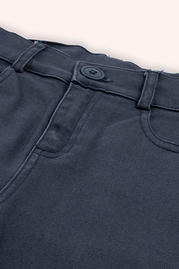 Boys' Navy Blue Button Pants - 4