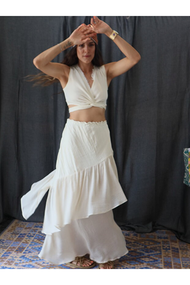 İrem Layered Voile & Muslin Skirt Set
