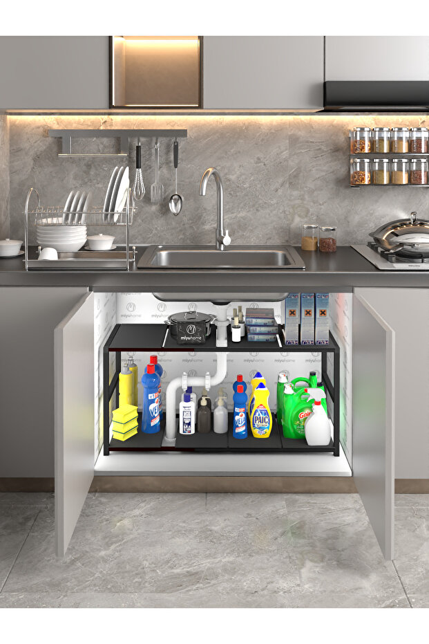 Expandable Rack Adjustable Organizer Waterproof Kitchen Organizer Bathroom Organizer