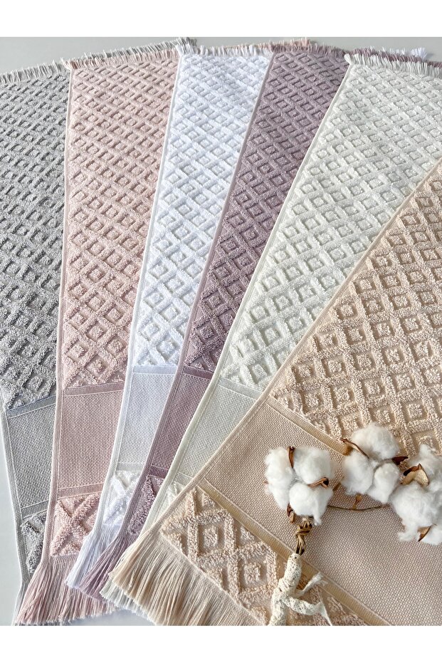 50X90 Sarra Milano Etamine Fringed Towel - Powder