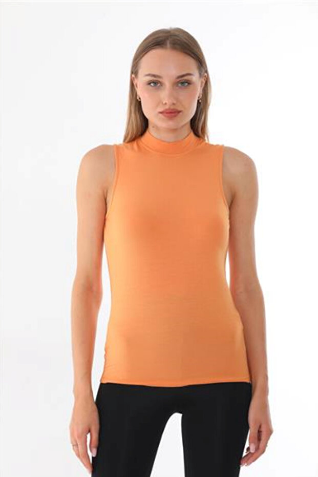 Women's Viscose Sleeveless T-Shirt-Muskmelon Orange