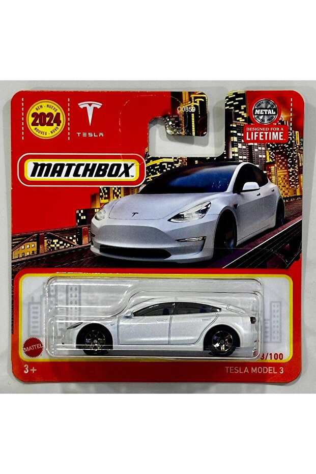 Tesla Model 3 Beyaz Matchbox Model - 1